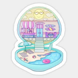 Retro Pocket Beach Diner House Sticker